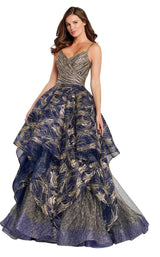 3 of 8 Ellie Wilde EW120005 Navy-Blue-Gold