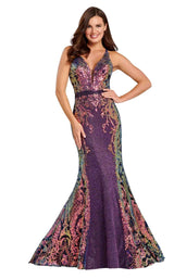 2 of 6 Ellie Wilde EW120073 Purple Multi