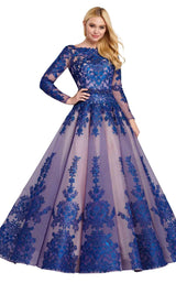 2 of 8 Ellie Wilde EW120078 Royal-Blue-Nude