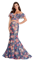 1 of 4 Ellie Wilde EW120099 Navy Multi