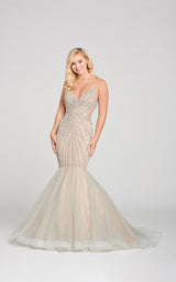 1 of 3 Ellie Wilde EW121022 Dress Silver-Nude