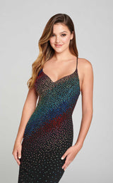 4 of 4 Ellie Wilde EW121038 Dress Black-Rainbow