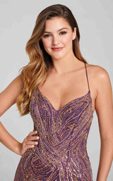5 of 6 Ellie Wilde EW121049 Dress Purple-Gold