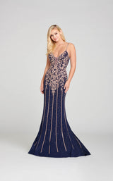 1 of 3 Ellie Wilde EW121053 Dress Navy-Rose-Gold
