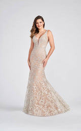 1 of 5 Ellie Wilde EW122002 Dress Silver-Nude