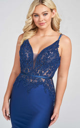 7 of 8 Ellie Wilde EW122048 Dress Navy-Blue