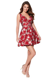 1 of 4 Ellie Wilde EW21934S Dark-Red-Multi