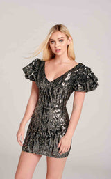 5 of 5 Ellie Wilde EW22005S Dress Black-Gunmetal