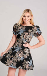 7 of 7 Ellie Wilde EW22008S Dress Blue-Multi