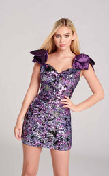 3 of 5 Ellie Wilde EW22026S Dress Purple-Multi