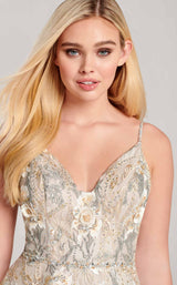 3 of 4 Ellie Wilde EW22031 Dress Champagne-Gray
