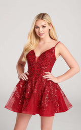 6 of 6 Ellie Wilde EW22041S Dress Wine