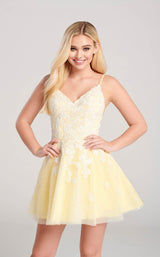 5 of 5 Ellie Wilde EW22044S Dress Light-Yellow-White