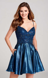 3 of 4 Ellie Wilde EW22055S Dress Dark-Teal