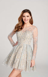4 of 4 Ellie Wilde EW22062S Dress Silver-Nude
