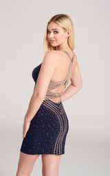 4 of 4 Ellie Wilde EW22067S Dress Navy-Blue-Rosegold