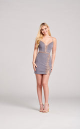1 of 4 Ellie Wilde EW22068S Dress Gray-Rosegold