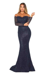 22 of 50 Portia and Scarlett Emerald Gown Navy