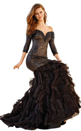 1 of 2 MNM Couture F00531 Navy Blue