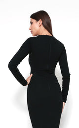 6 of 6 Zeena Zaki FW202111 Dress Black-White