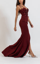 3 of 6 Zeena Zaki FW222311 Maroon