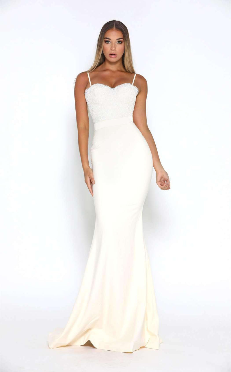 Portia and Scarlett Frozen Gown With Lace Train Dress Sale | TheDressWarehouse.com Everything on sale, Always! Portia and Scarlett Frozen Gown With Lace Train Dress Sale | TheDressWarehouse.com Everything on sale, Always!