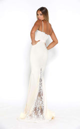 2 of 9 Portia and Scarlett Frozen Gown With Lace Train Crepe WH