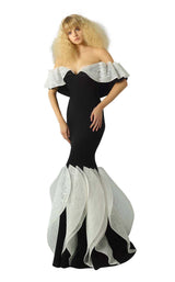 1 of 6 MNM Couture G0880 Black/White