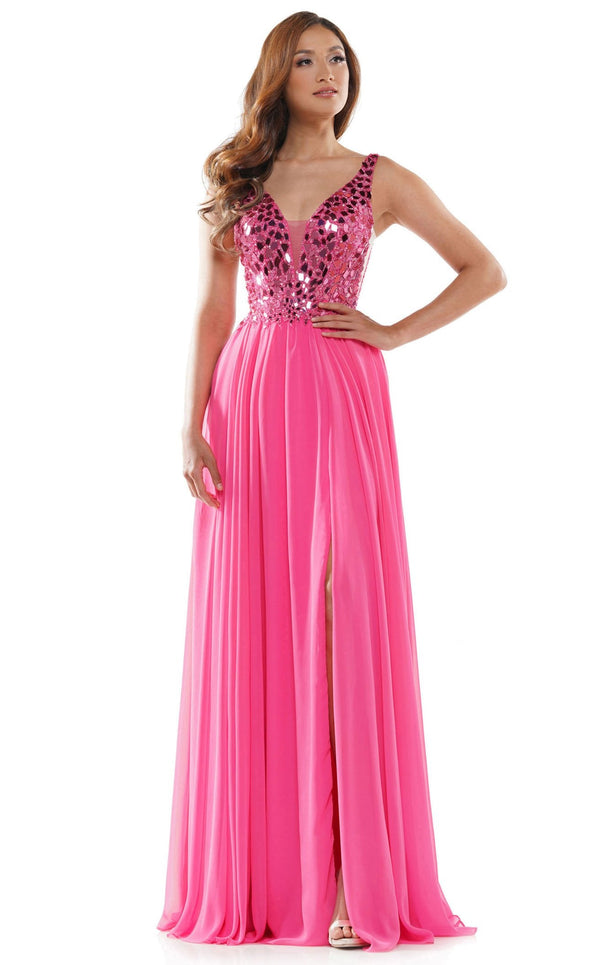 Colors Dress G1024 Dress Hot-Pink