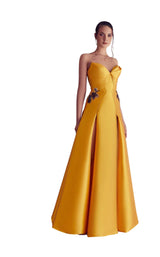 1 of 2 Gatti Nolli Couture GA5075 Dress Mustard