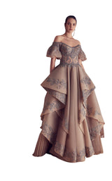 1 of 2 Gatti Nolli Couture GA5098 Dress Nude-Grey