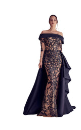1 of 2 Gatti Nolli Couture GA5105 Dress Black-Nude