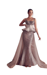 1 of 3 Gatti Nolli Couture GA5112 Dress Nude-Grey
