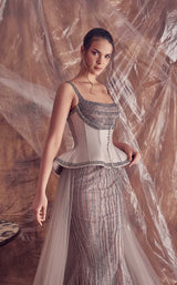 3 of 3 Gatti Nolli Couture GA5112 Dress Nude-Grey