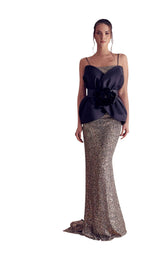 1 of 2 Gatti Nolli Couture GA5118 Dress Black-Gold