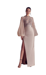 1 of 2 Gatti Nolli Couture GA5131 Dress Nude