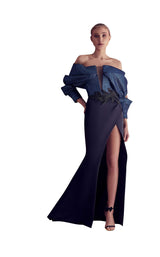 1 of 2 Gatti Nolli Couture GA5149 Dress Blue-Black