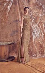 2 of 3 Gatti Nolli Couture GA5204 Dress Gold