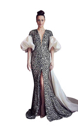 1 of 2 Gatti Nolli Couture GA5251 Dress Ivory-Black