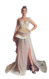 1 of 2 Gatti Nolli Couture GA5253 Dress Gold