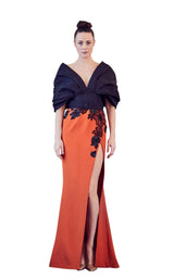 1 of 2 Gatti Nolli Couture GA5269 Dress Black-Orange