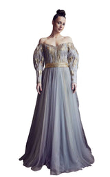 1 of 2 Gatti Nolli Couture GA5281 Dress Dusty-Blue-Gold