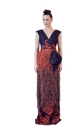 1 of 2 Gatti Nolli Couture GA5291 Dress Black-Orange