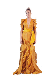 1 of 2 Gatti Nolli Couture GA5302 Dress Mustard