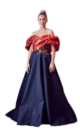 1 of 2 Gatti Nolli Couture GA5338 Dress Orange-Black