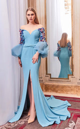 1 of 2 Gatti Nolli Couture GA5763 Dress Aqua-Multi