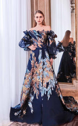 1 of 2 Gatti Nolli Couture GA5789 Dress Navy-Multi