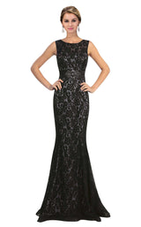 1 of 7 Elizabeth K GL1101 Dress Black-Silver