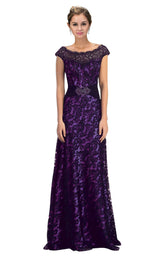 1 of 2 Elizabeth K GL1102 Dress Black-Purple