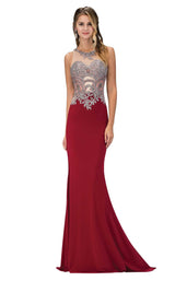 1 of 6 Elizabeth K GL1331 Dress Burgundy